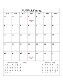 2025 Printable Calendar with Indonesia Holidays