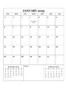 2025 Printable Calendar with Thailand Holidays