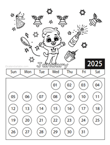 2025 Printable Coloring Calendar Pages
