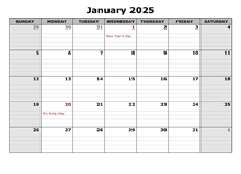 2025 Printable Landscape Monthly Calendar