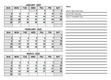 2025 Quarterly Calendar PDF