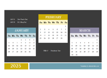 2025 Quarterly Powerpoint Calendar