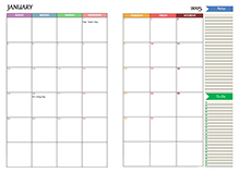 2025 Two Page Monthly Spreadsheet Calendar