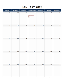 2025 UAE Calendar Spreadsheet Template