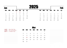 2025 UK Quarterly Planner Template