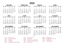 2025 Year at a Glance Calendar with Indonesia Holidays