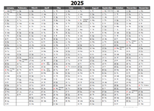 Editable 2025 Yearly Excel Scheduling Calendar