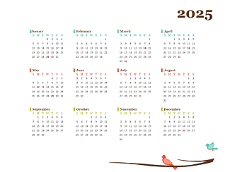 2025 Yearly Indonesia Calendar Design Template