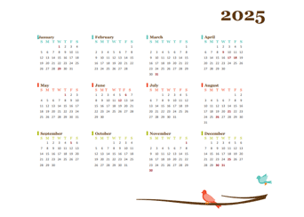 2025 Yearly Philippines Calendar Design Template