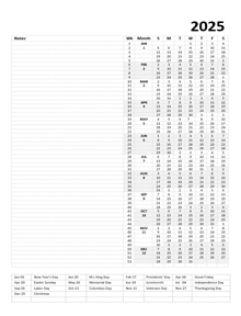 2025 Yearly Project Planning Template