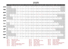 2025 Yearly Project Timeline Calendar Australia