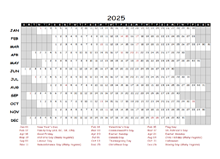 2025 Yearly Project Timeline Calendar Canada