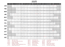 2025 Yearly Project Timeline Calendar Hong Kong