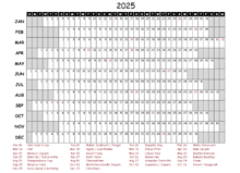 2025 Yearly Project Timeline Calendar India