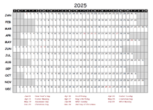 2025 Yearly Project Timeline Calendar Netherlands