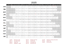 2025 Yearly Project Timeline Calendar Singapore