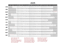 2025 Yearly Project Timeline Calendar UAE