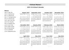 2025 Yearly School Aug-Jul Calendar With Holidays