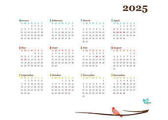 2025 Yearly Thailand Calendar Design Template