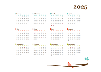 2025 Yearly UAE Calendar Design Template