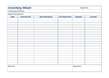 Business Inventory Template