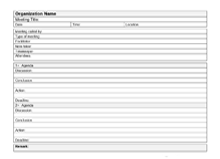 Business Meeting Minutes Templates