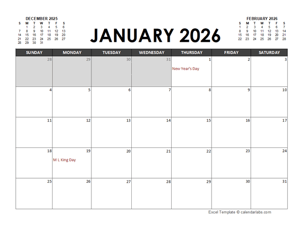 2026 Apple Numbers Calendar Template