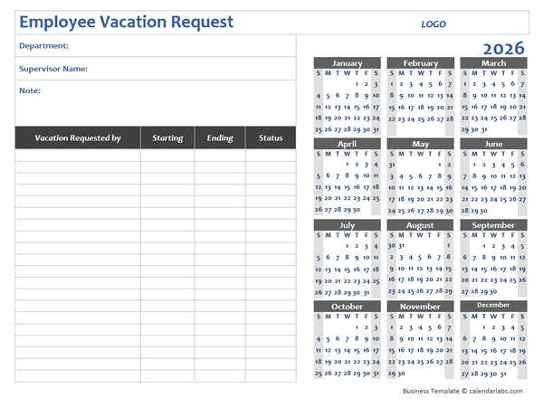 2026 Business Employee Vacation Request