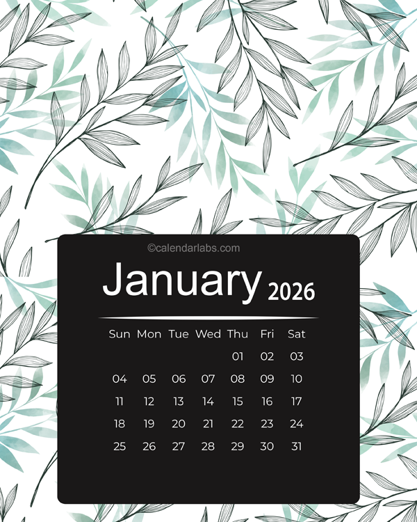 2026 Colorful Classic Nature Pattern Calendar