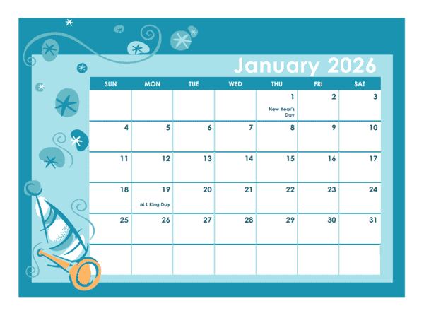 2026 Colorful Kids Monthly Calendar