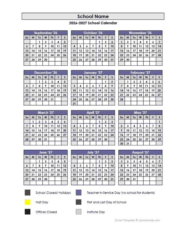 2026 Customizable Yearly Sep Calendar