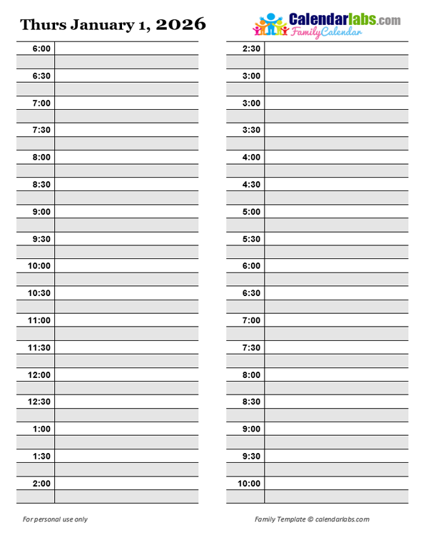 2026 Daily Planner Template