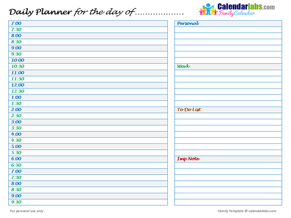 2026 Family Daily Planner