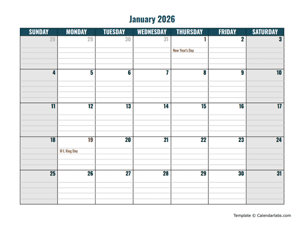 2026 Google Docs Daily Planner - Free Printable Templates