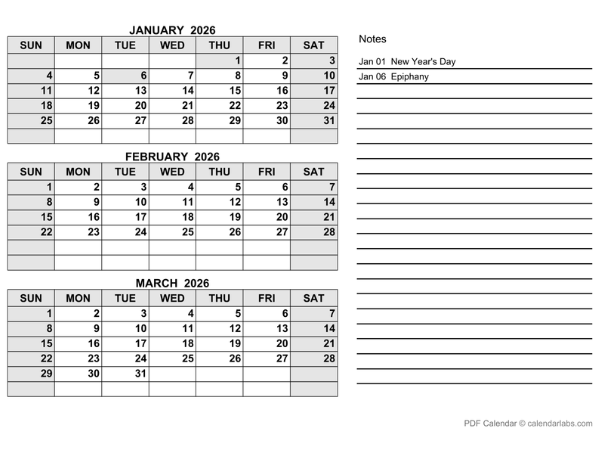 2026 Italy Quarterly Calendar with Holidays