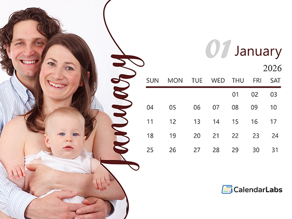 2026 Landscape Printable Photo Calendar