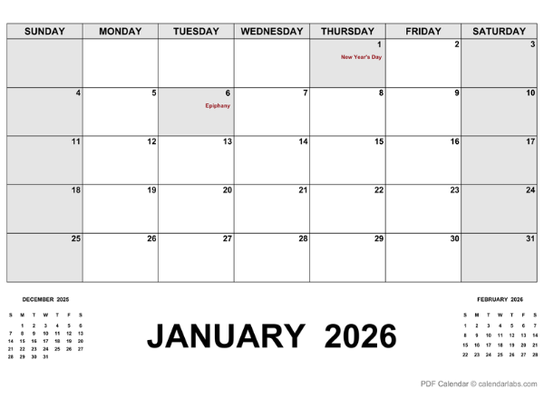 2026 Monthly Planner with Italy Holidays