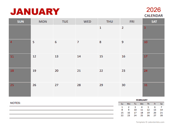 2026 Monthly Powerpoint Calendar