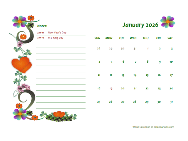 2026 Philippines Calendar Free Printable Template
