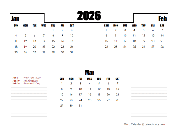 2026 Philippines Quarterly Planner Template