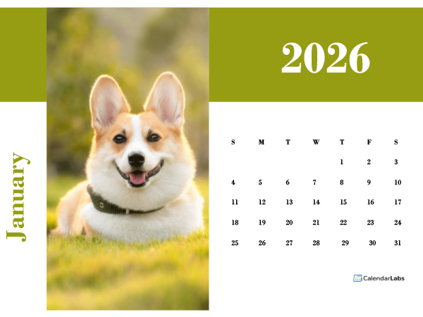 2026 Photo Calendar Landscape Template