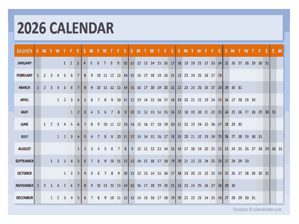 2026 Powerpoint Calendar Timeline