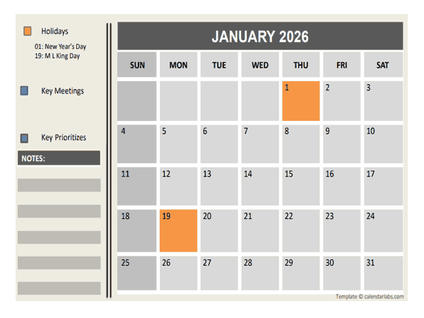 2026 Powerpoint Calendar With Holidays