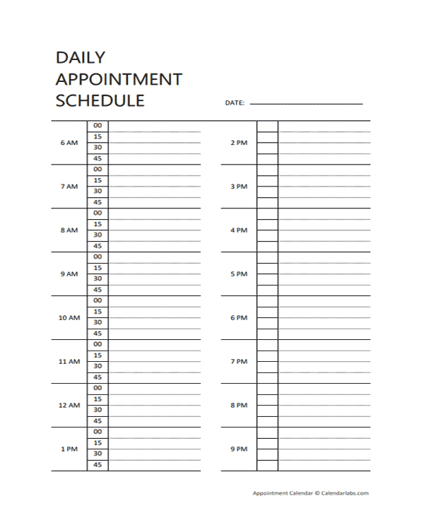 Printable 2026 Appointment Calendar