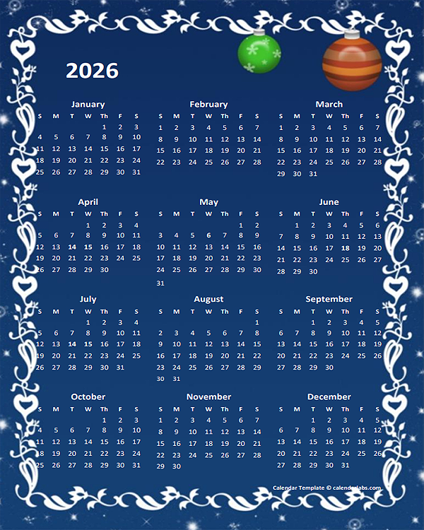 2026 Yearly Calendar Design Template