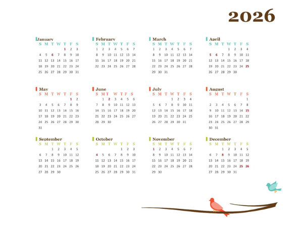 2026 Yearly Italy Calendar Design Template