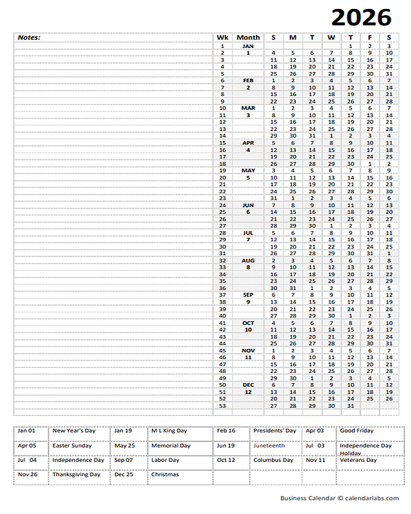 2026 Yearly Project Planning Template