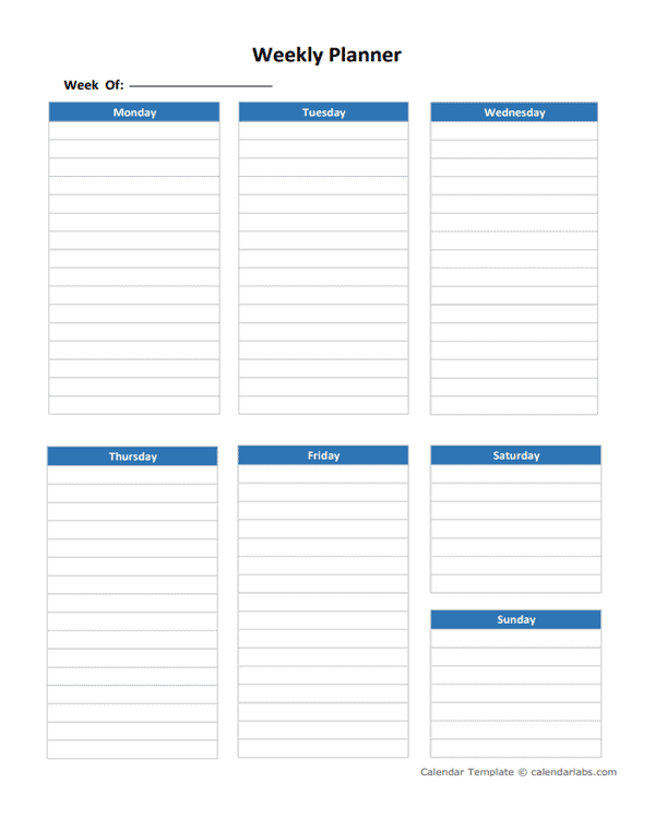 Onenote Weekly Planner Template