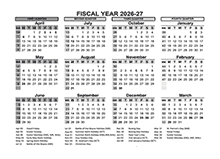 2026-27 Fiscal Year Calendar UK Template