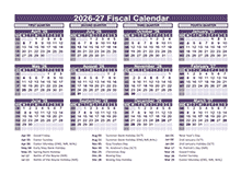 UK Fiscal Calendar Template 2026-2027